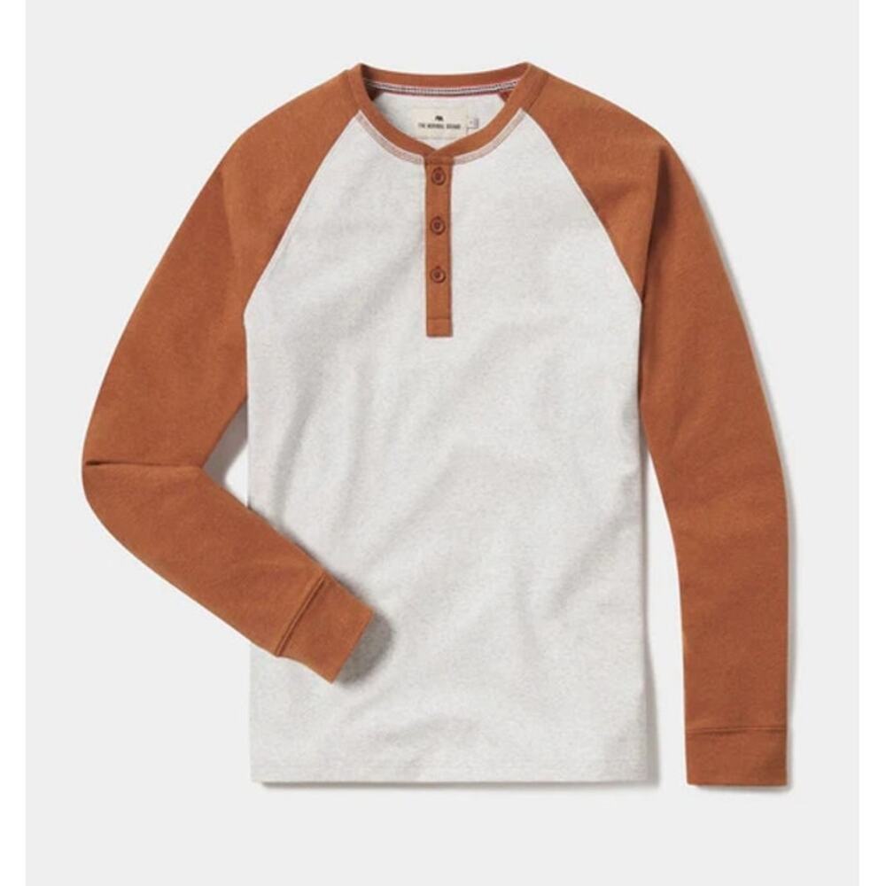 The Normal Brand Puremeso Retro Henley Long Sleeve Almond Stone Men's XL